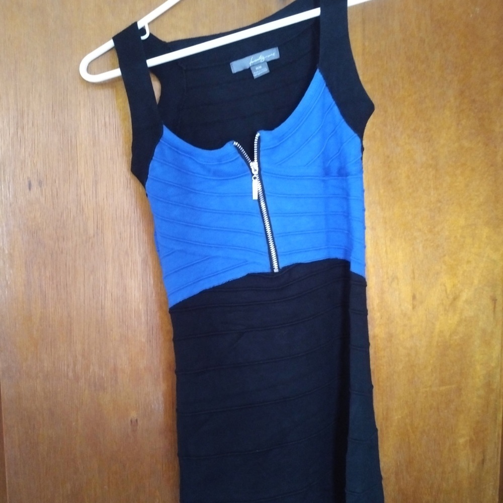 blue and black dress